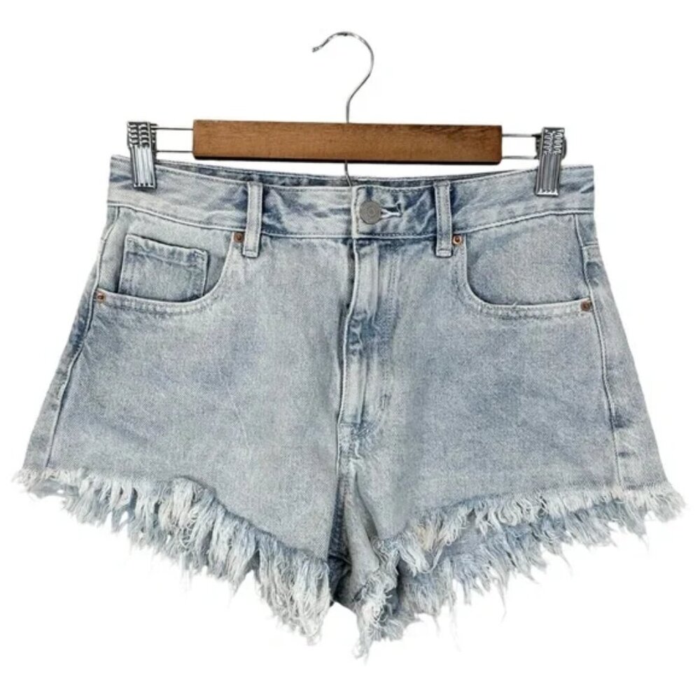 PacSun High Rise Festival Jean Shorts Light Wash Cutoff Denim, Size 27